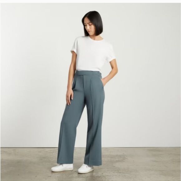 Everlane Dusty Blue Italian Wool Pant - New Nwt - Picture 1 of 12